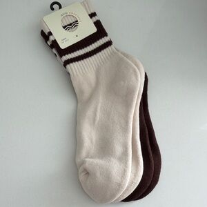 Anthropologie Cream and Brown Casual Socks